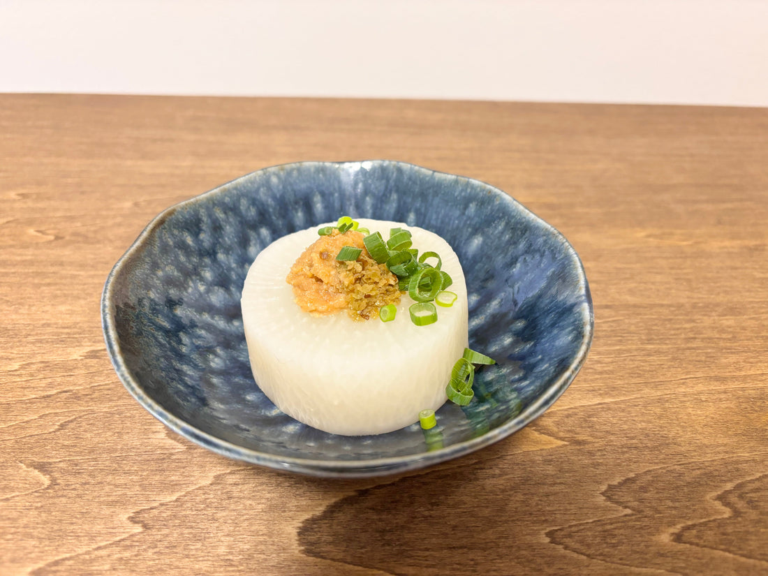 蒸し大根のみそ柚子胡椒のせ